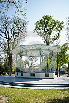 Music kiosk in the garden of ChampsÃÂ Elysees, Paris. Kiosque des Champs-ElysÃÂ©es photo